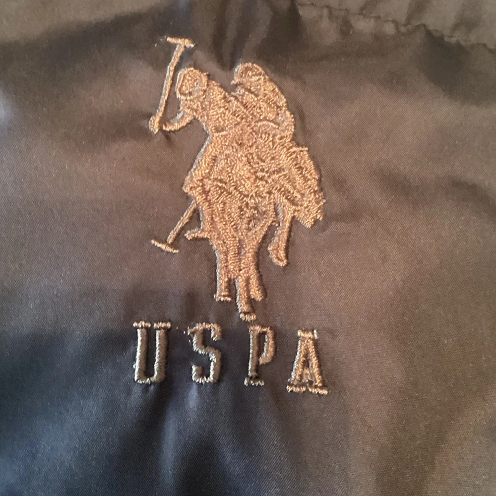 U.S. Polo Assn. Brown Quilted Puffer Jacket with Embroidered Logo
